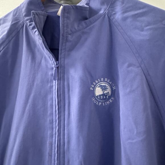 EP Golf Jacket 1/2 Zip Womens L Purple Lavender Pebble Beach Logo Performance - Picture 2 of 5